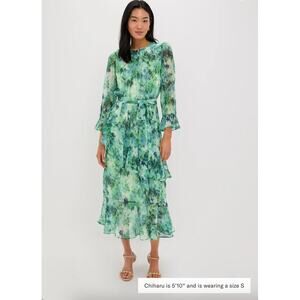 Tuckernuck Green Floral Midi Dress